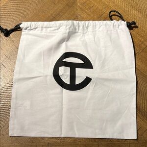 Telfar White Cosmetic Pouch with Black Logo